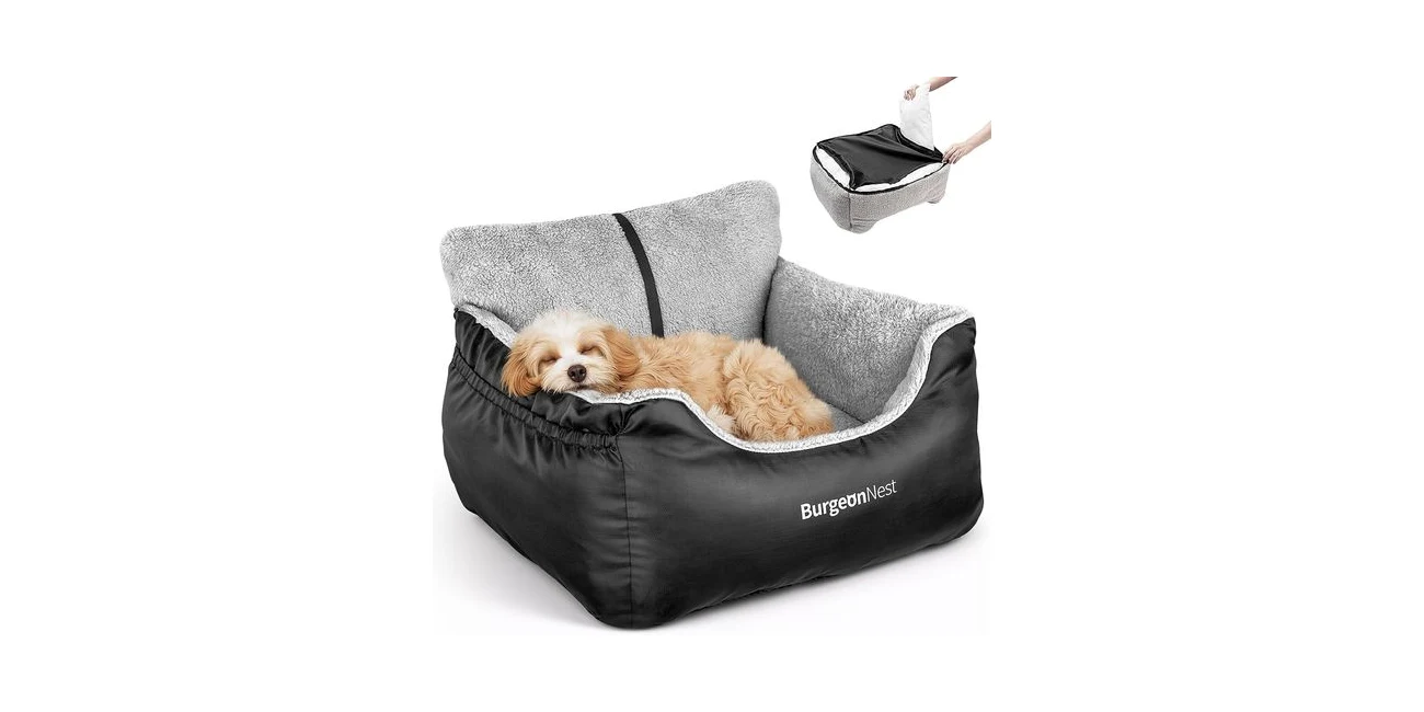 Featured product: BurgeonNest small-dog booster car seat suited to a Shih Tzu (Amazon listing image)